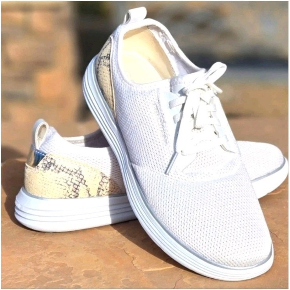 Cole Haan Grandsport Journey Sneakers Women's White Casual Shoes Size 10.5 Snake
